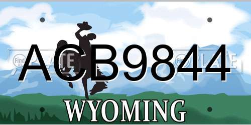 ACB9844 Wyoming License Plate