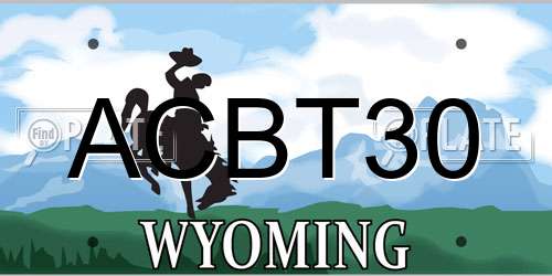 ACBT30 Wyoming License Plate