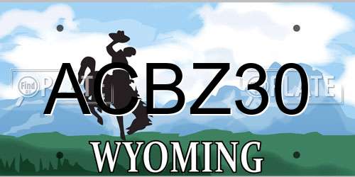 ACBZ30 Wyoming License Plate