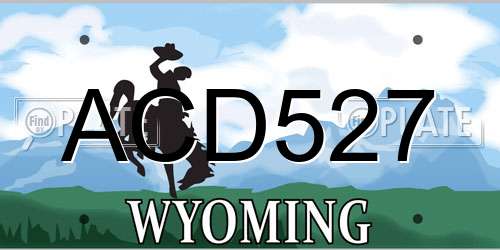 ACD527 Wyoming License Plate