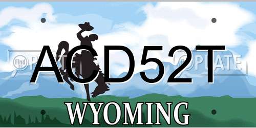 ACD52T Wyoming License Plate