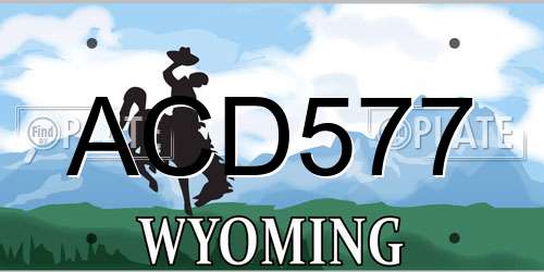 ACD577 Wyoming License Plate