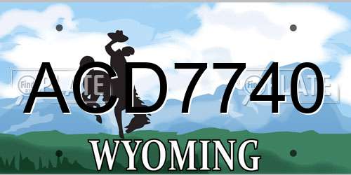 ACD7740 Wyoming License Plate