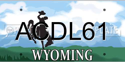 ACDL61 Wyoming License Plate