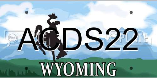 ACDS22 Wyoming License Plate