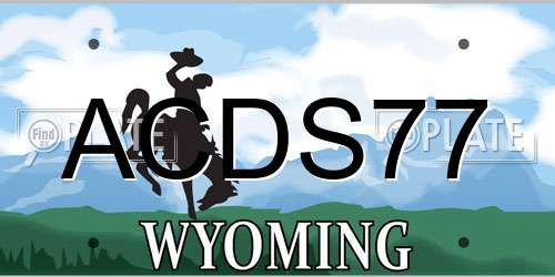ACDS77 Wyoming License Plate