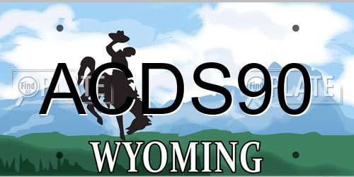 ACDS90 Wyoming License Plate
