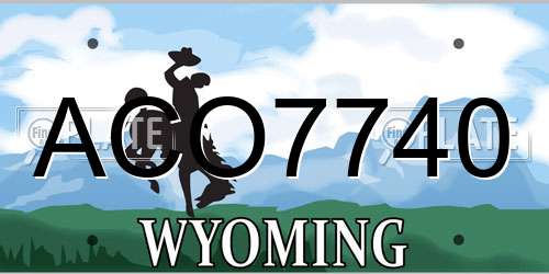 ACO7740 Wyoming License Plate