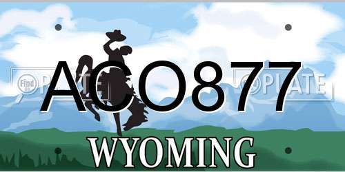 ACO877 Wyoming License Plate