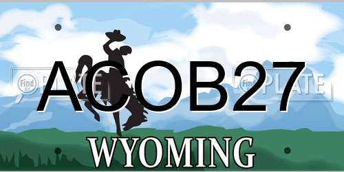 ACOB27 Wyoming License Plate