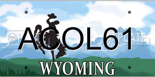 ACOL61 Wyoming License Plate