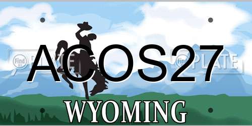 ACOS27 Wyoming License Plate
