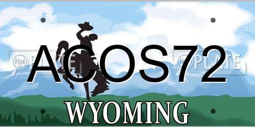ACOS72 Wyoming License Plate