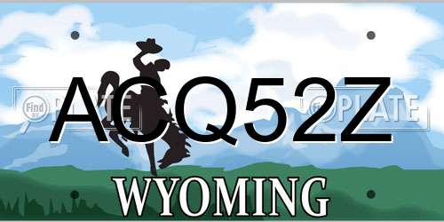 ACQ52Z Wyoming License Plate