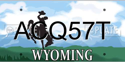ACQ57T Wyoming License Plate