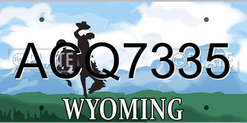 ACQ7335 Wyoming License Plate