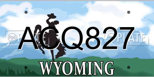 ACQ827 Wyoming License Plate