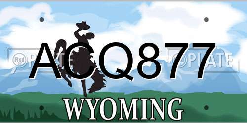 ACQ877 Wyoming License Plate