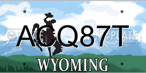 ACQ87T Wyoming License Plate