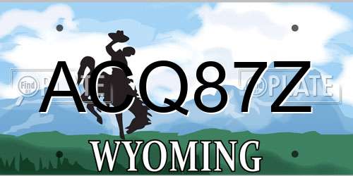ACQ87Z Wyoming License Plate