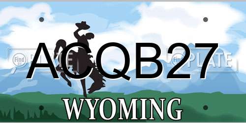 ACQB27 Wyoming License Plate