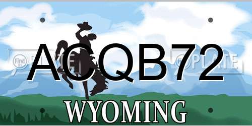 ACQB72 Wyoming License Plate