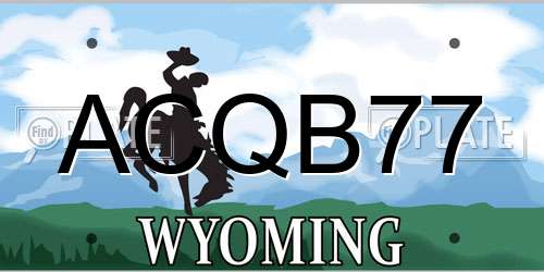 ACQB77 Wyoming License Plate