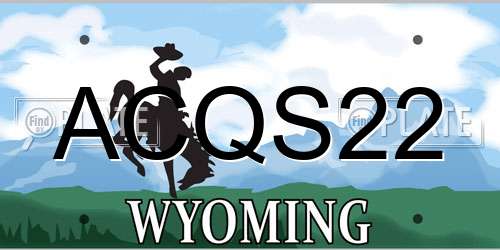 ACQS22 Wyoming License Plate
