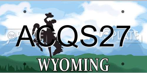 ACQS27 Wyoming License Plate