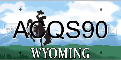 ACQS90 Wyoming License Plate