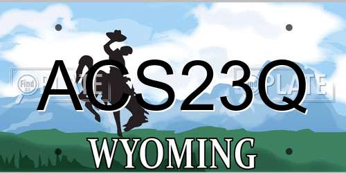 ACS23Q Wyoming License Plate