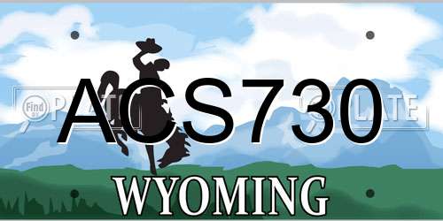 ACS730 Wyoming License Plate