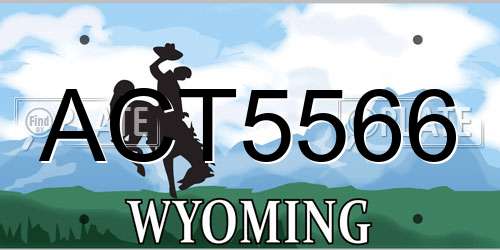 ACT5566 Wyoming License Plate