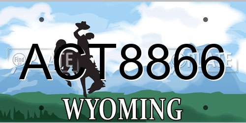 ACT8866 Wyoming License Plate