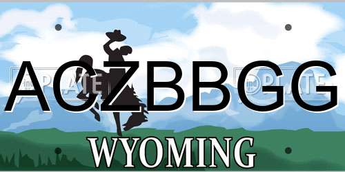 ACZBBGG Wyoming License Plate