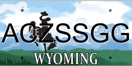 ACZSSGG Wyoming License Plate