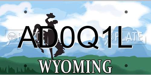 AD0Q1L Wyoming License Plate