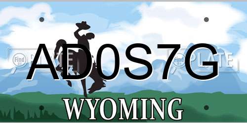 AD0S7G Wyoming License Plate