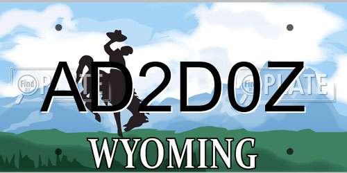 AD2D0Z Wyoming License Plate