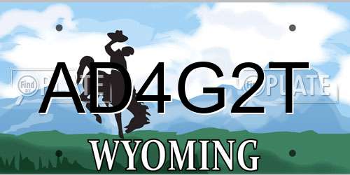 AD4G2T Wyoming License Plate