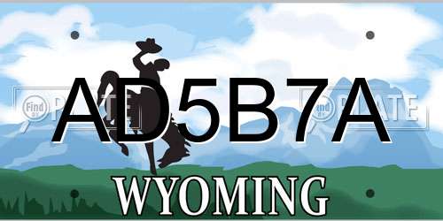AD5B7A Wyoming License Plate