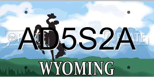 AD5S2A Wyoming License Plate