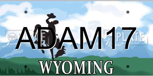 ADAM17 Wyoming License Plate