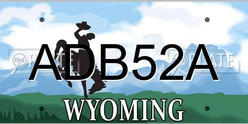ADB52A Wyoming License Plate
