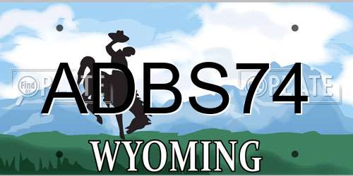 ADBS74 Wyoming License Plate