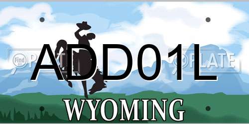 ADD01L Wyoming License Plate