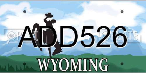 ADD526 Wyoming License Plate