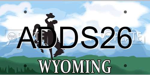 ADDS26 Wyoming License Plate