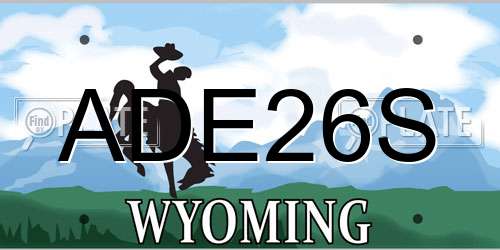 ADE26S Wyoming License Plate