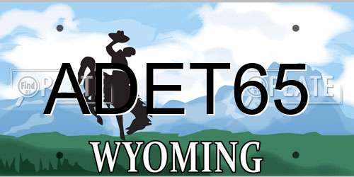 ADET65 Wyoming License Plate